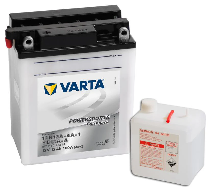 Varta Mc-batteri YB12A-A 12v 12Ah