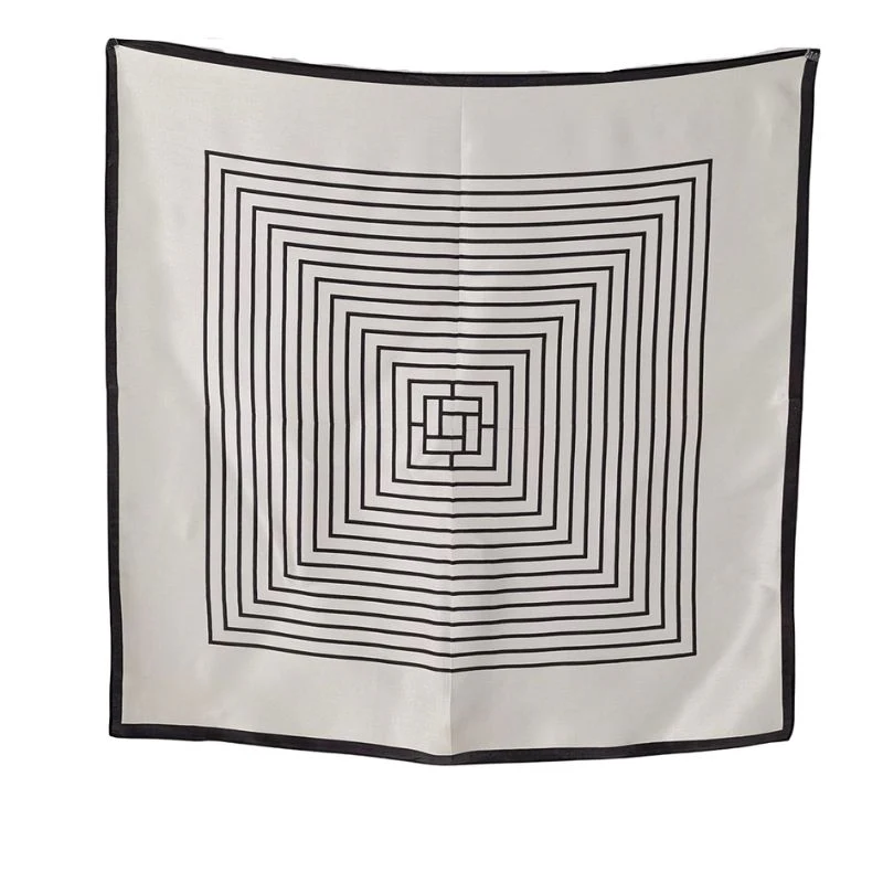 Sidenscarf | Black and White Square | 68 CM - Bild 3