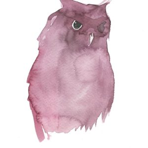 Lila uggla A4, konsttryck