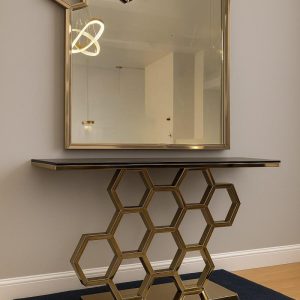 Aurelia avläsningsbord Guld Med Grej Glas