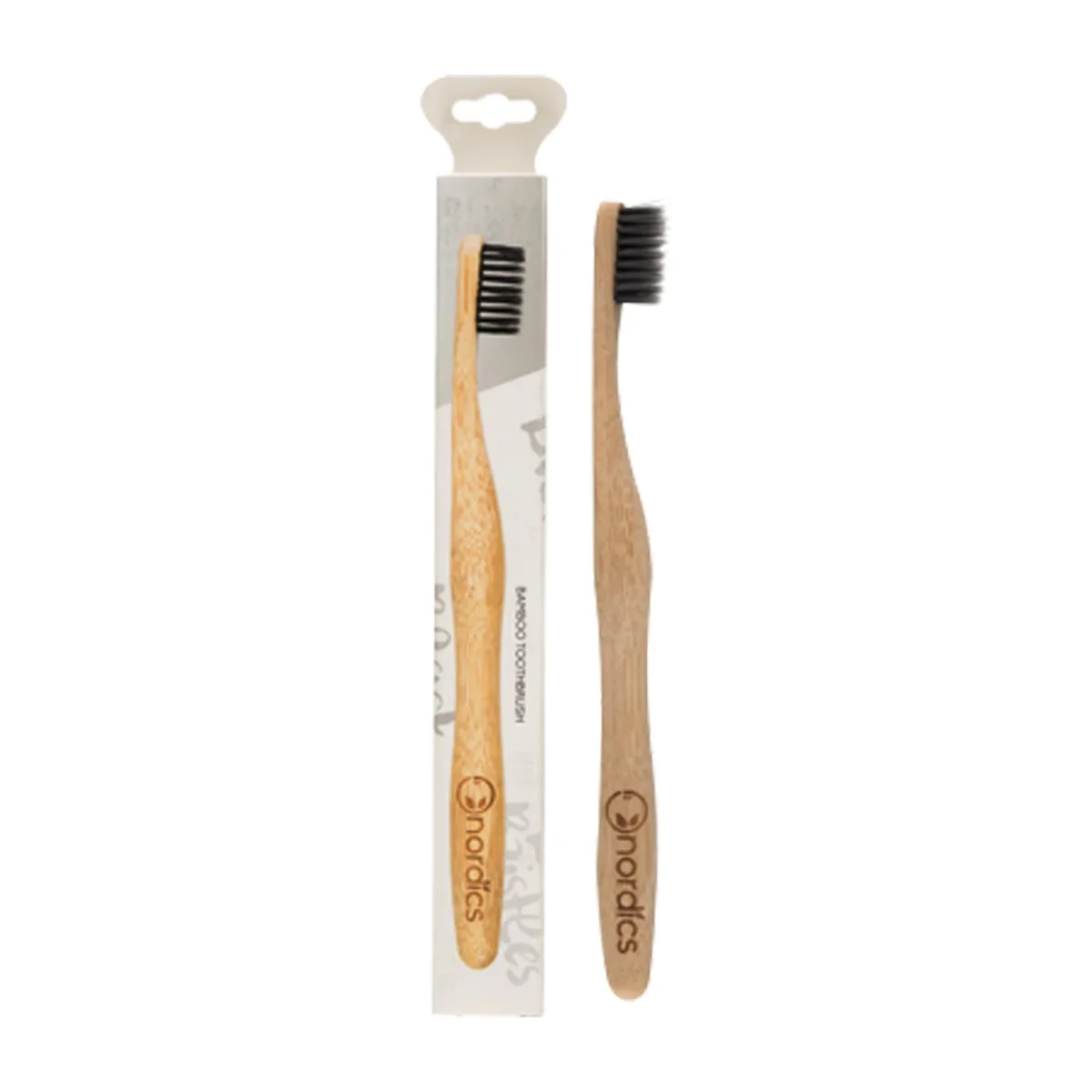 Nordics Bamboo Toothbrush Charcoal, 1 st Eko