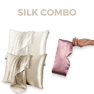 SIDEN KOMBO | 2x Örngott & Cozy Face Siden Sovmask