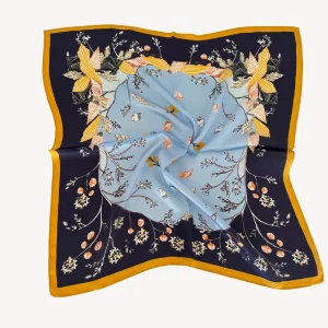 Sidenscarf - Blue Flower Mix | 68 CM